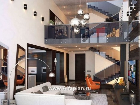 «Три  семерки» - проект трехэтажного дома, гараж в цоколе, второй свет и панорамные окна - превью дополнительного изображения №3