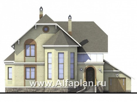 «Эстрелл» - проект двухэтажного дома с эркером и вторым светомв гостиной - превью фасада дома