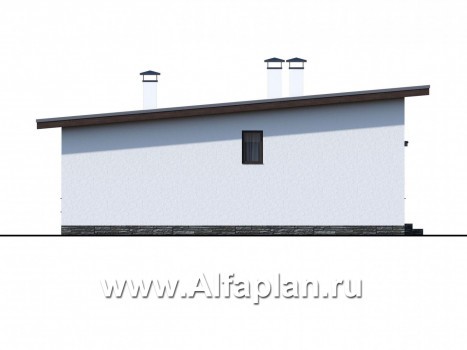Проекты домов Альфаплан - «Бета» - каркасный дом с односкатной кровлей - превью фасада №3