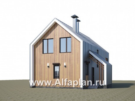 Проекты домов Альфаплан - «Сигма» - стильный двухэтажный каркасный дом - превью дополнительного изображения №2