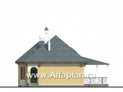 Проекты домов Альфаплан - Дом для отдыха со студией в мансарде - превью фасада №3