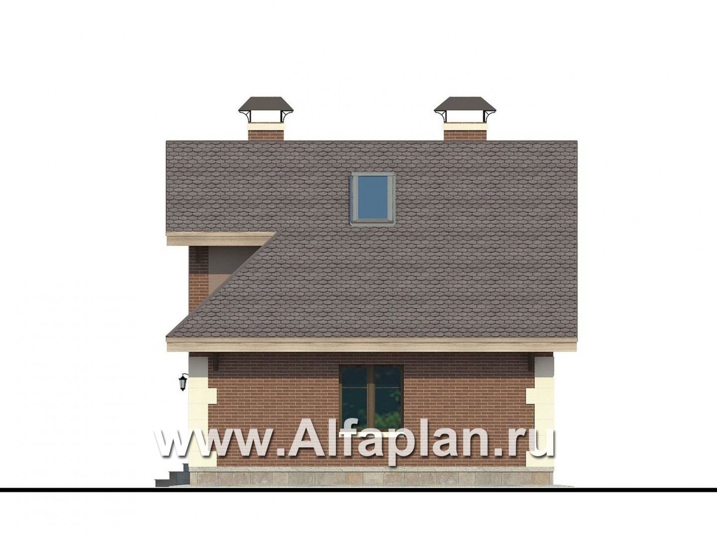 Проекты домов Альфаплан - Баня с террасой и студией в мансарде - изображение фасада №2