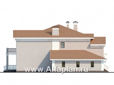 Проекты домов Альфаплан - «Эсперанса» - загородный особняк с террасой и гаражом - превью фасада №3