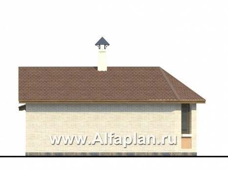Проекты домов Альфаплан - Маленькая баня из газобетона для маленького участка - превью фасада №3