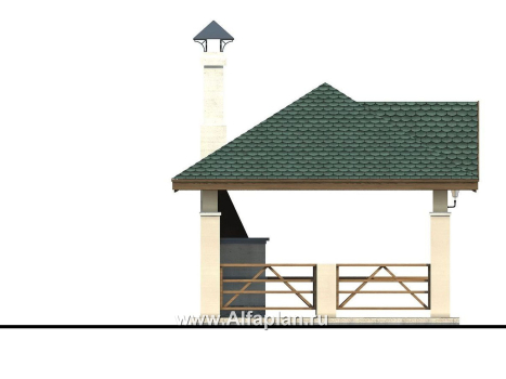 Проекты домов Альфаплан - Беседка-павильон с барбекю (летняя кухня) - превью фасада №2