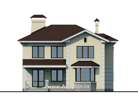 Проекты домов Альфаплан - «Репутация» - дом с аристократическими фасадами - превью фасада №4
