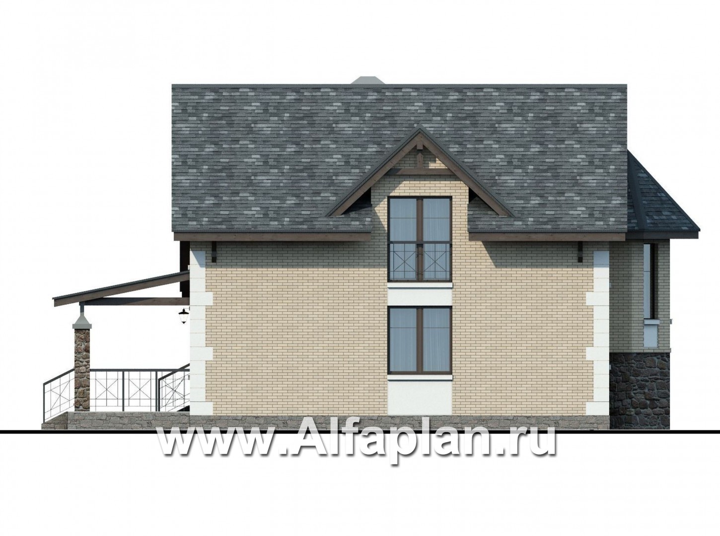 Проекты домов Альфаплан - Компактный дом для маленького участка - изображение фасада №3