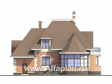 Проекты домов Альфаплан - «Эвита» - респектабельный дом с гаражом - превью фасада №4