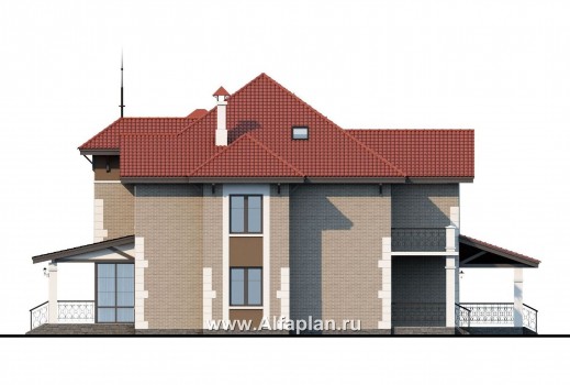 «Демидов» - проект двухэтажного дома, вилла с домашним кинотеатром и с террасой - превью фасада дома