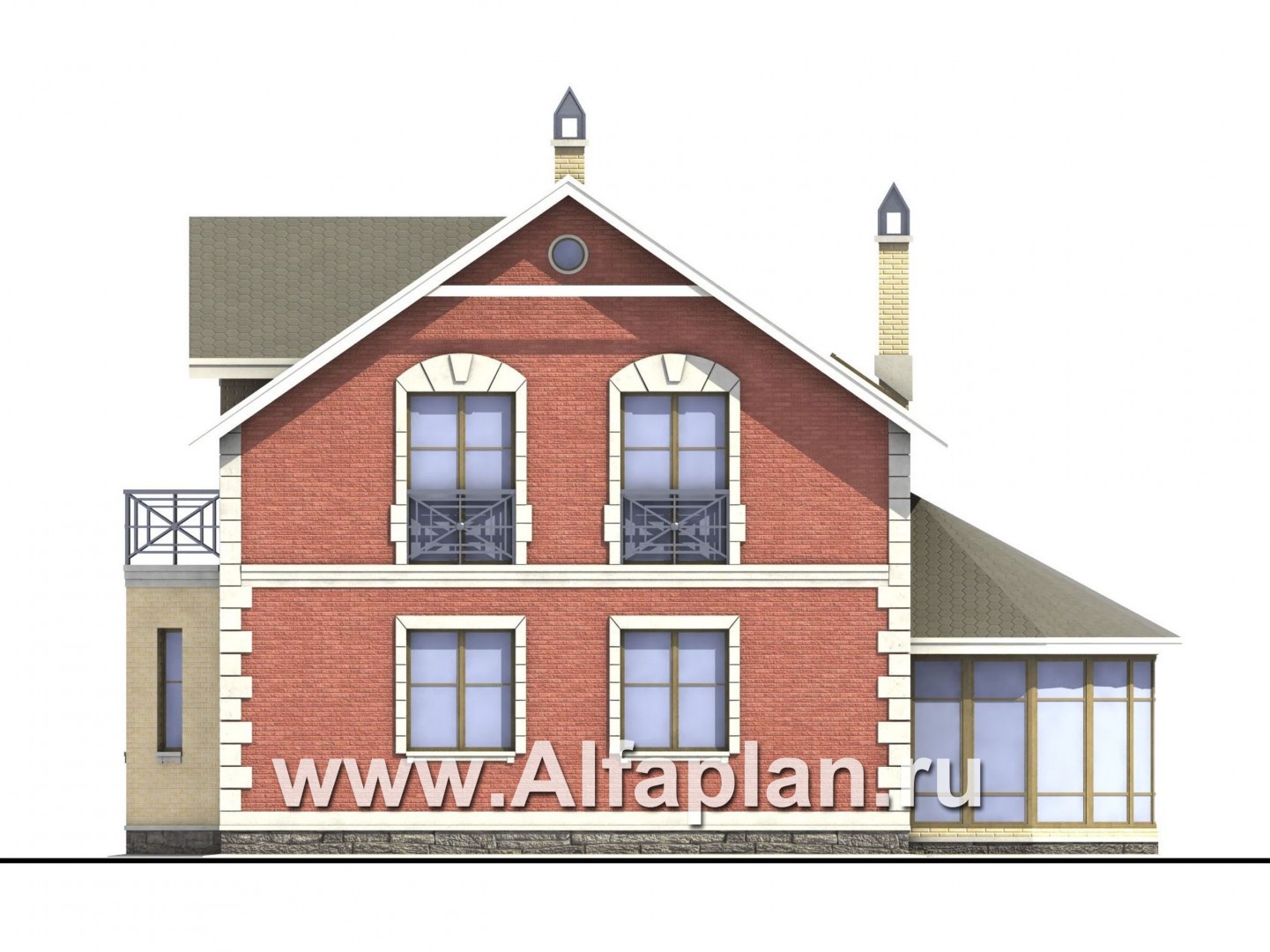 Проекты домов Альфаплан - «Метц» - комфортный загородный  дом - изображение фасада №2