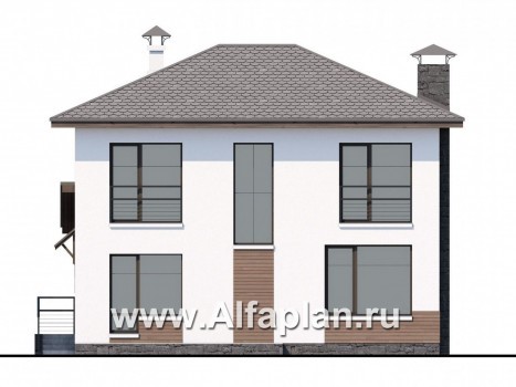 Проекты домов Альфаплан - Двухэтажный дом из кирпича «Карат» - превью фасада №4