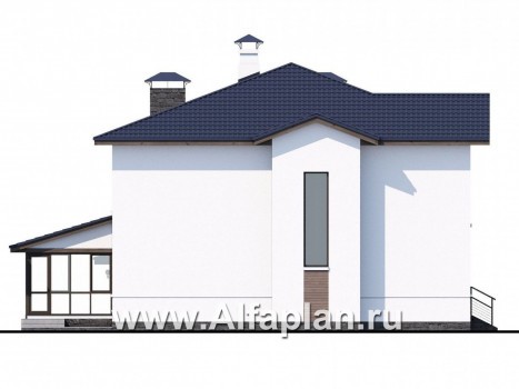 «Выбор» - проект двухэтажного дома, с террасой и с гаражом, в современном стиле, с комфортной планировкой - превью фасада дома
