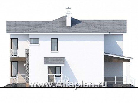 Проекты домов Альфаплан - «Платина» - стильный современный дом в европейской традиции - превью фасада №2