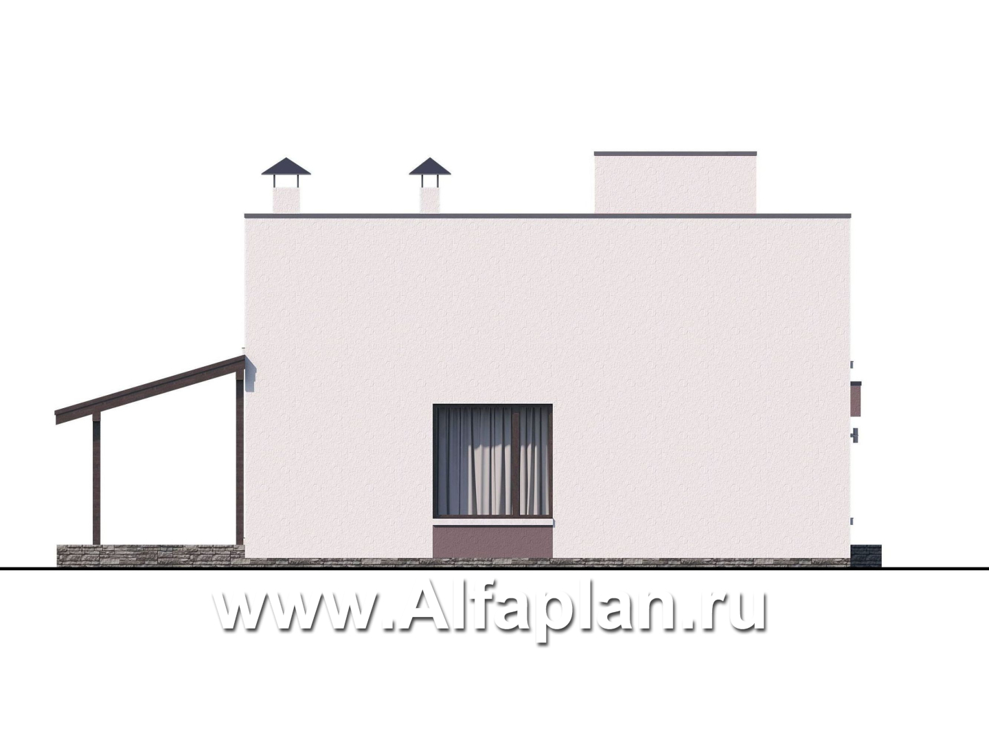 Проекты домов Альфаплан - «Арс» - дом с плоской кровлей для узкого участка - изображение фасада №3