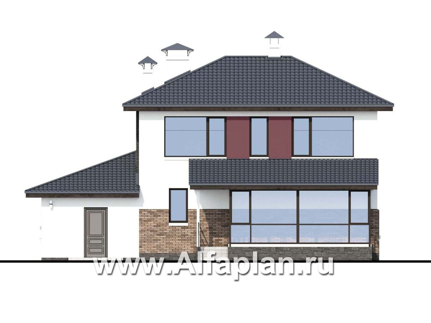 Проекты домов Альфаплан - «Орбита» - современный и удобный компактный дом - изображение фасада №4