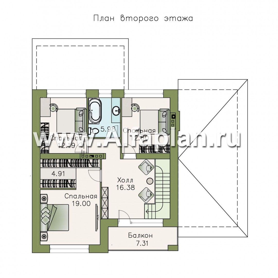Проекты домов Альфаплан - «Орбита» - современный и удобный, компактный дом - изображение плана проекта №3