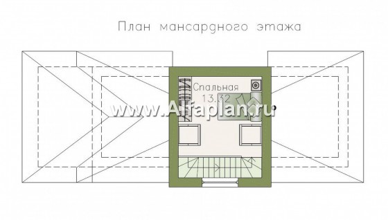 Проект бани, с двумя спальнями - превью план дома