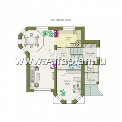 Проекты домов Альфаплан - «Корвет» - трехэтажный коттедж с гаражом - превью плана проекта №2