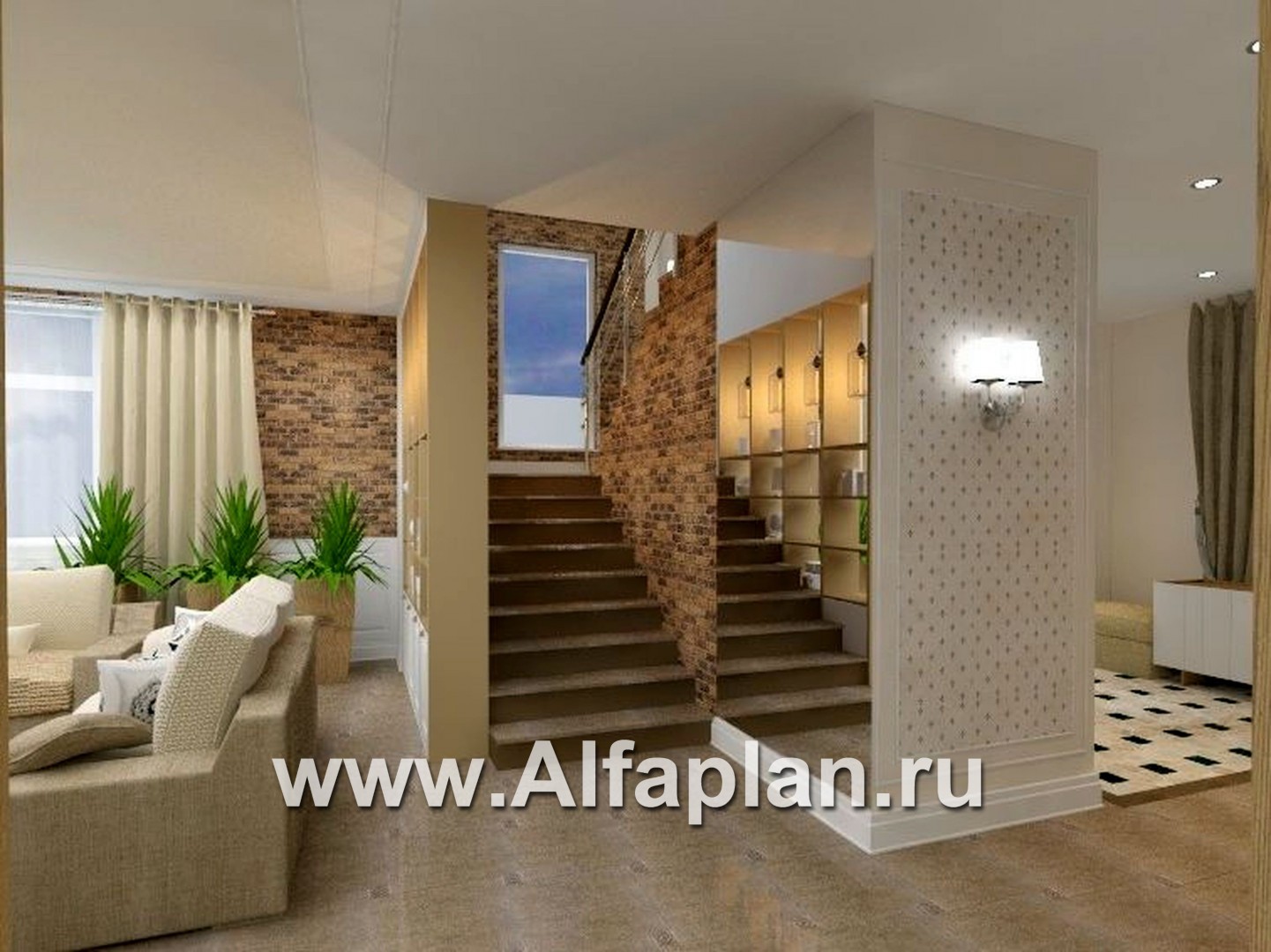 Проекты домов Альфаплан - «Дипломат» - загородный дом с бильярдной - дополнительное изображение №5