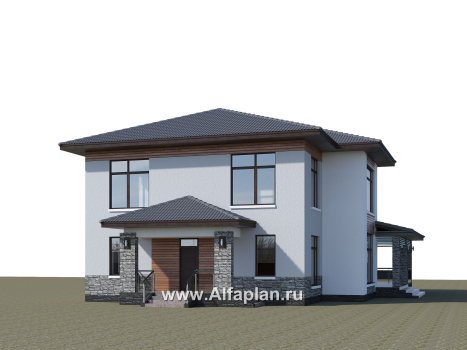 Проекты домов Альфаплан - «Отражение» - двухэтажный дом для большой семьи - превью дополнительного изображения №5