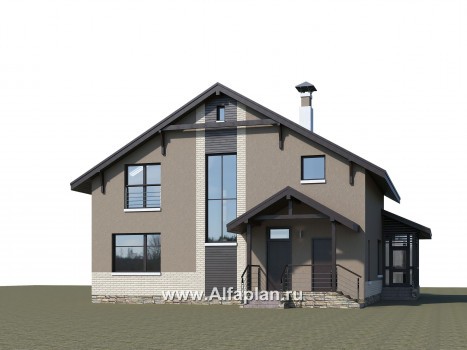 Проекты домов Альфаплан - «Регата» - проект дома с двускатной крышей - превью дополнительного изображения №2
