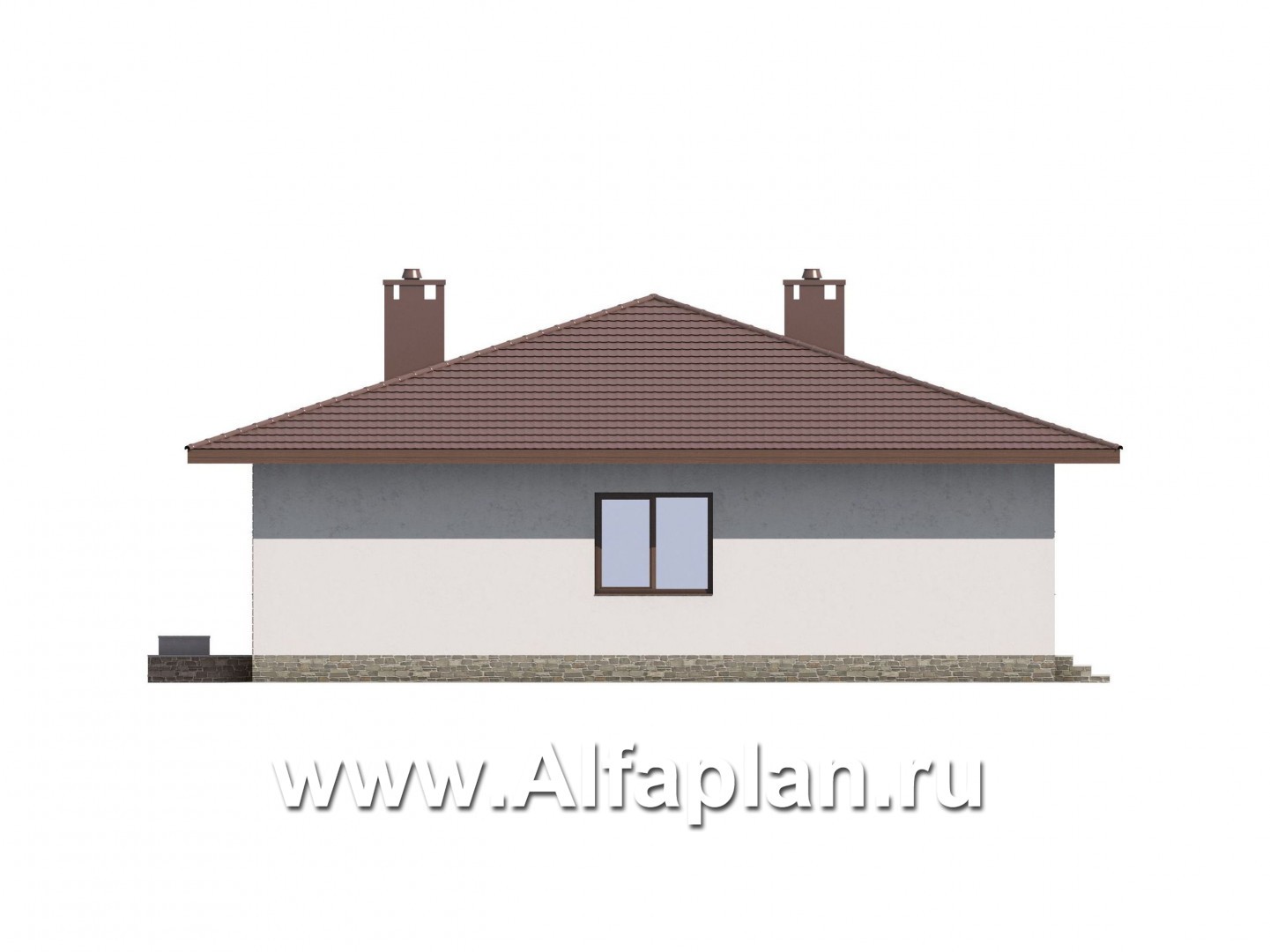 Проекты домов Альфаплан - Проект одноэтажного загородного дома - изображение фасада №4
