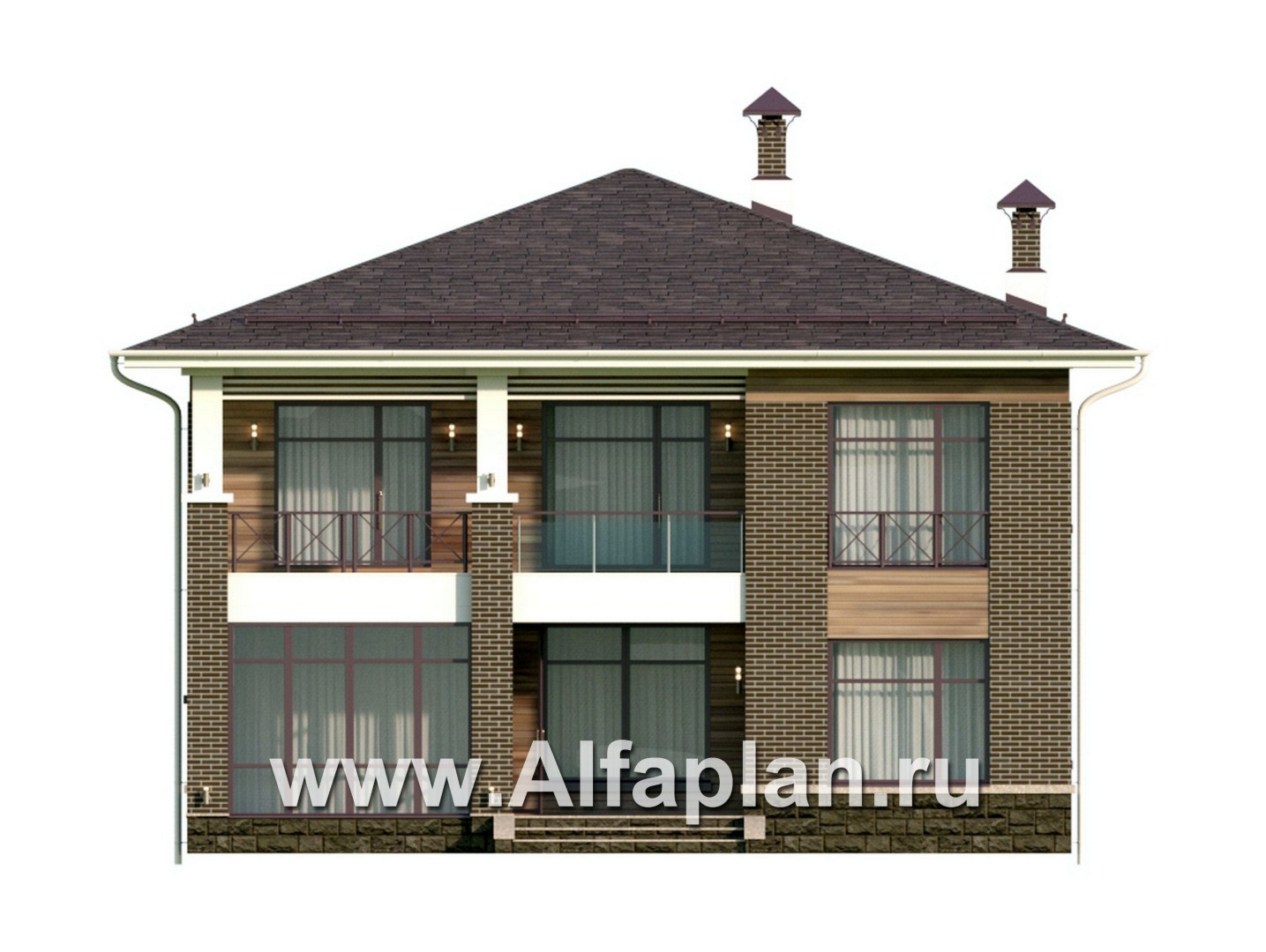 Проекты домов Альфаплан - "Римские каникулы" - проект дома в классическом стиле - изображение фасада №1