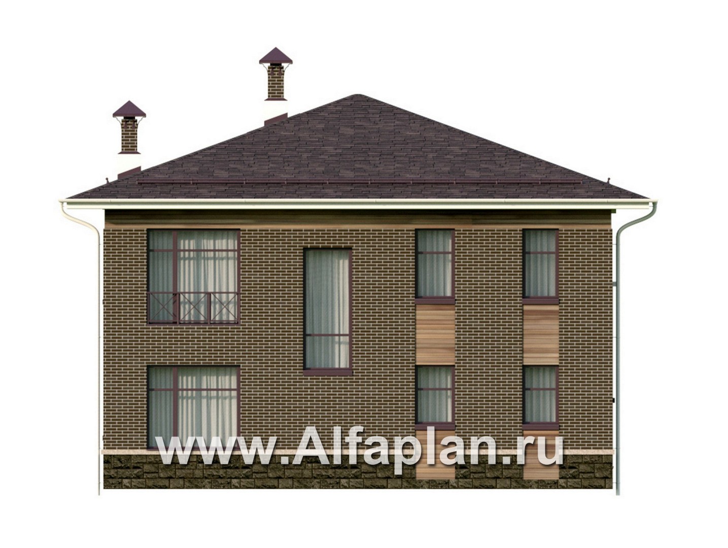 Проекты домов Альфаплан - "Римские каникулы" - проект дома в классическом стиле - изображение фасада №4