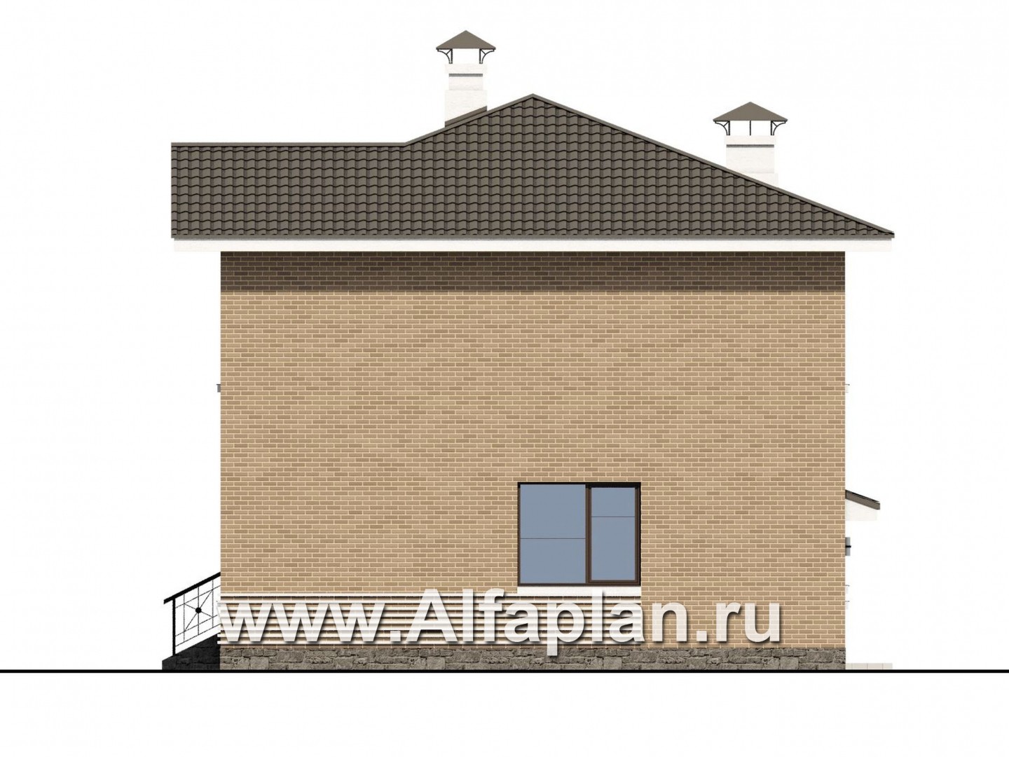 Проекты домов Альфаплан - «Серебро» - современный экономичный дом с гаражом - изображение фасада №3
