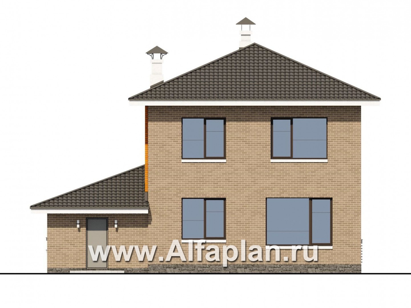 Проекты домов Альфаплан - «Серебро» - современный экономичный дом с гаражом - изображение фасада №4