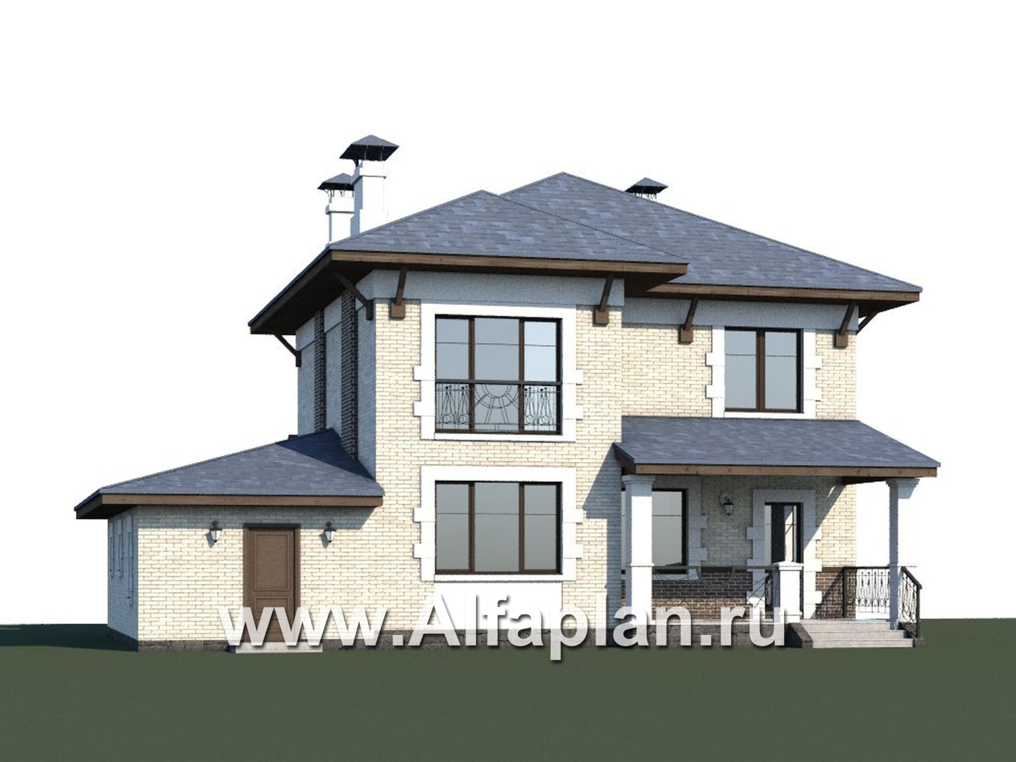Проекты домов Альфаплан - «Виконт»- двухэтажный дом с гаражом и отличной планировкой - дополнительное изображение №2