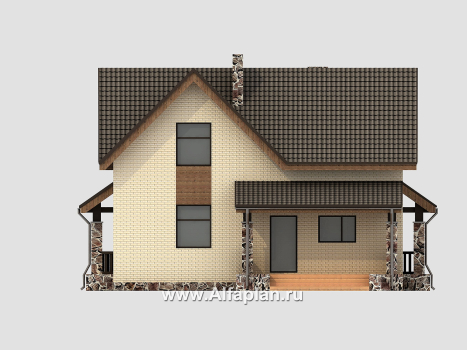 Проекты домов Альфаплан - Проект небольшого уютного коттеджа - превью фасада №4