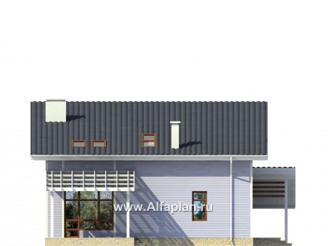 Проекты домов Альфаплан - Каркасный дом с односкатной кровлей - превью фасада №3
