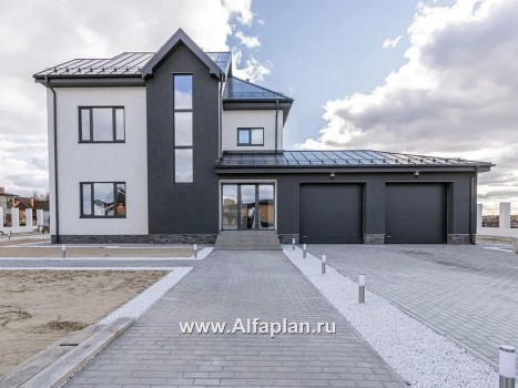 Проекты домов Альфаплан - «Дипломат Плюс» - дом с бильярдной и гаражом на два автомобиля - превью дополнительного изображения №1