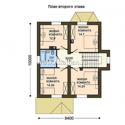 Проекты домов Альфаплан - Компактный и экономичный загородный дом - превью плана проекта №2