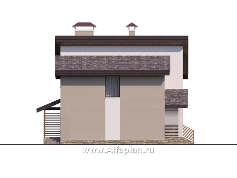 Проекты домов Альфаплан - «Оптима»- стильный небольшой дом - превью фасада №3