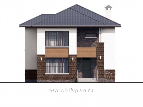 Проекты домов Альфаплан - «Ирида» - стильный современный дом - превью фасада №1