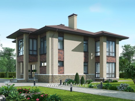 Проекты домов Альфаплан - Двухэтажный особняк с большой гостиной - превью дополнительного изображения №1