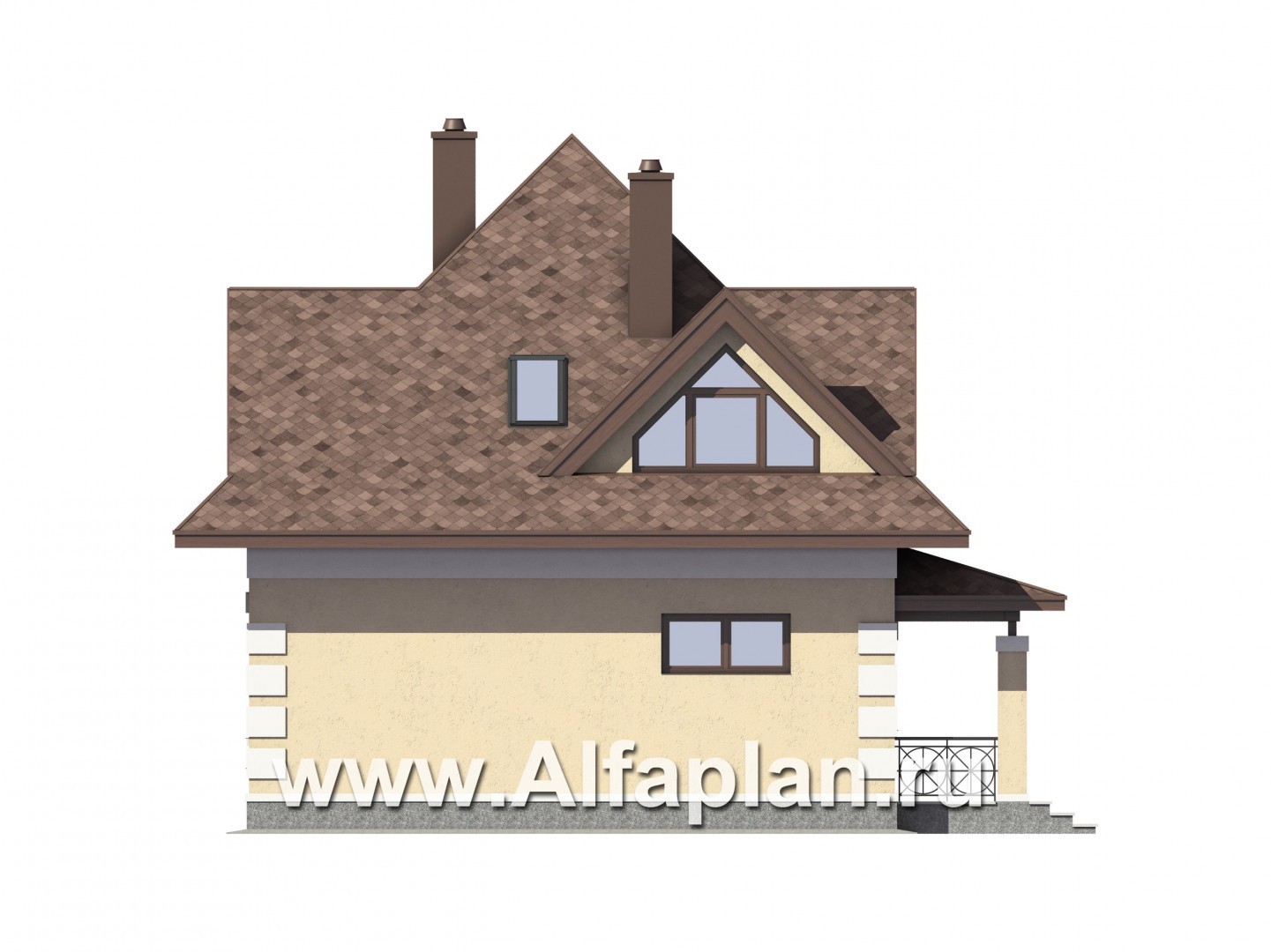 Проекты домов Альфаплан - Экономичный дом для маленького участка - изображение фасада №4