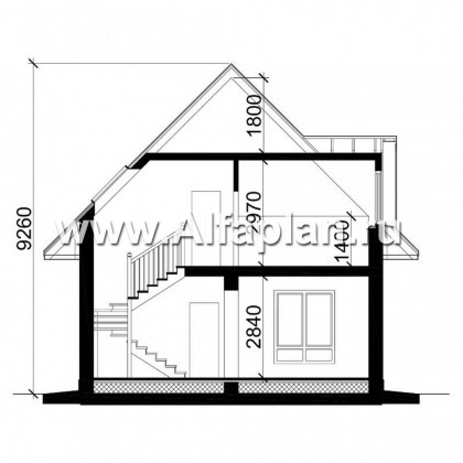 Проекты домов Альфаплан - Экономичный дом для маленького участка - превью плана проекта №3