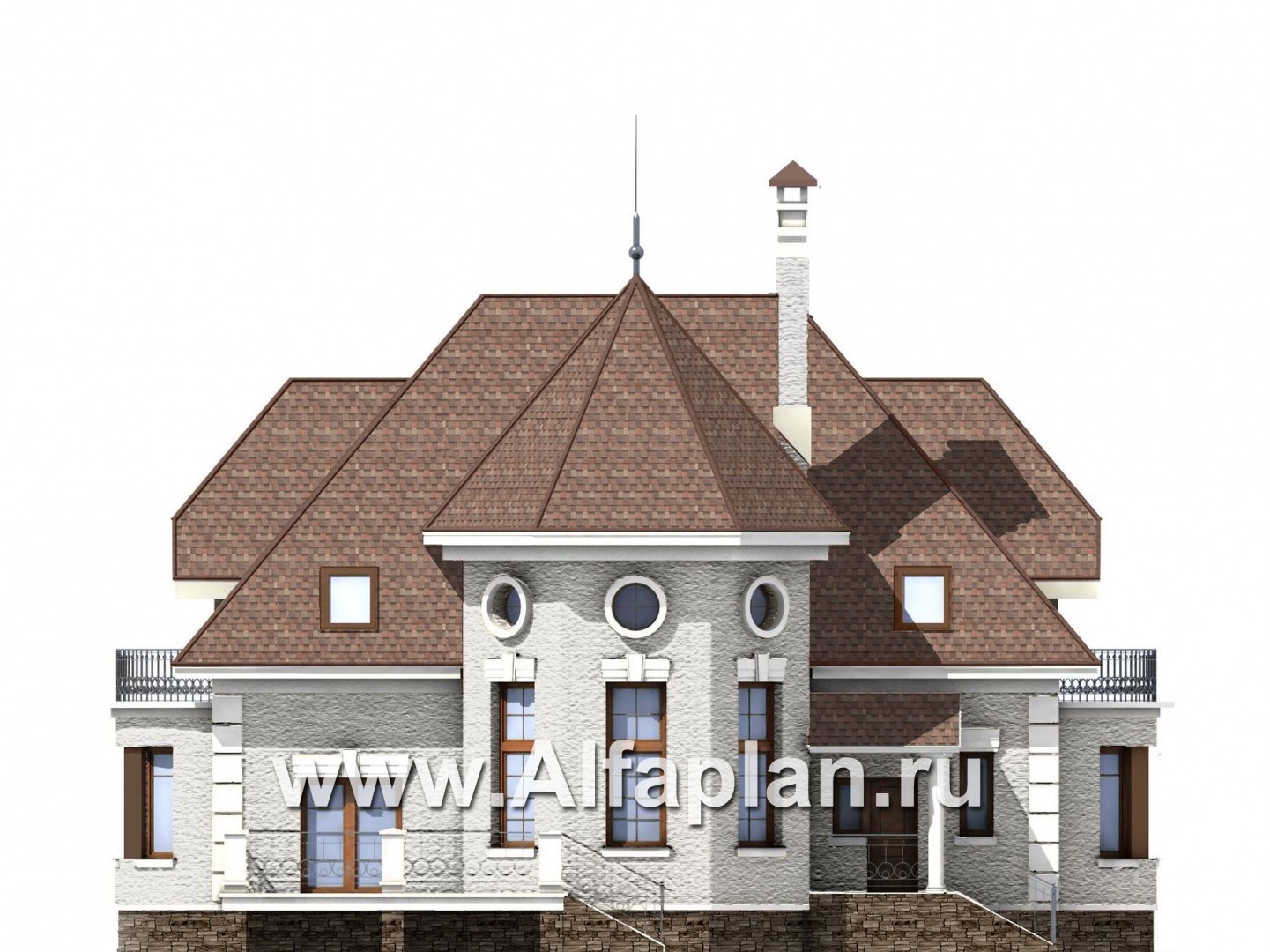 Проекты домов Альфаплан - «Белта» -  двухэтажный коттедж в романтическом стиле - изображение фасада №4