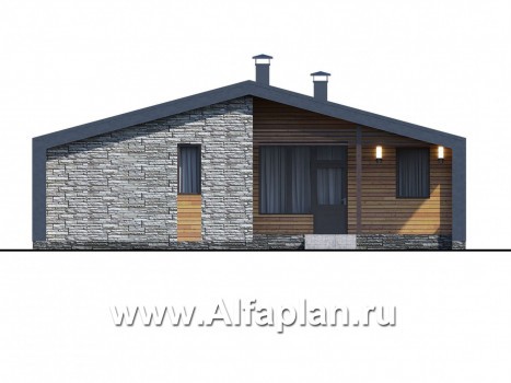 Проекты домов Альфаплан - «Альфа» - каркасный дом с сауной - превью фасада №4