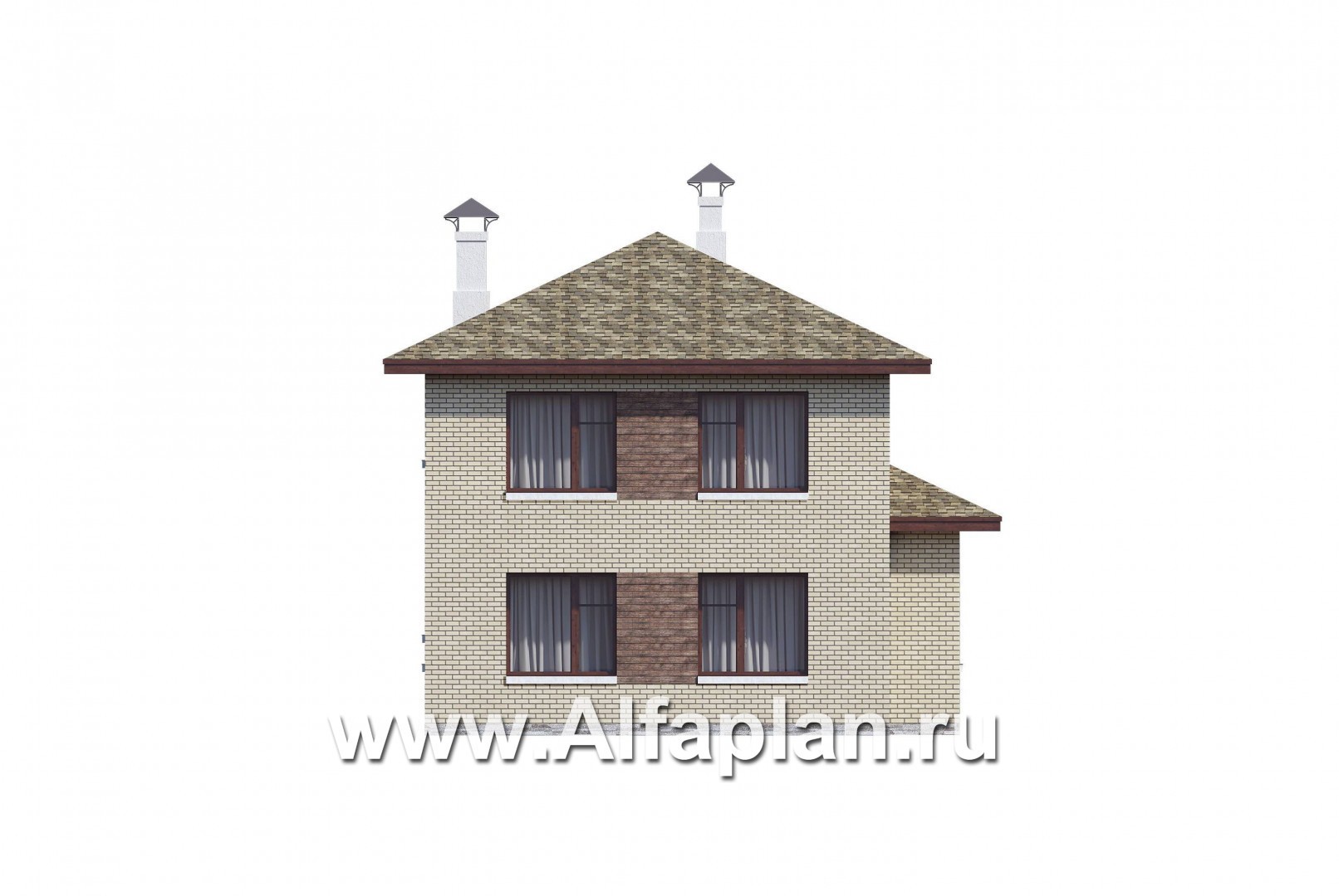 Проекты домов Альфаплан - "Рациональ" - Компактный коттедж для узкого участка - изображение фасада №4