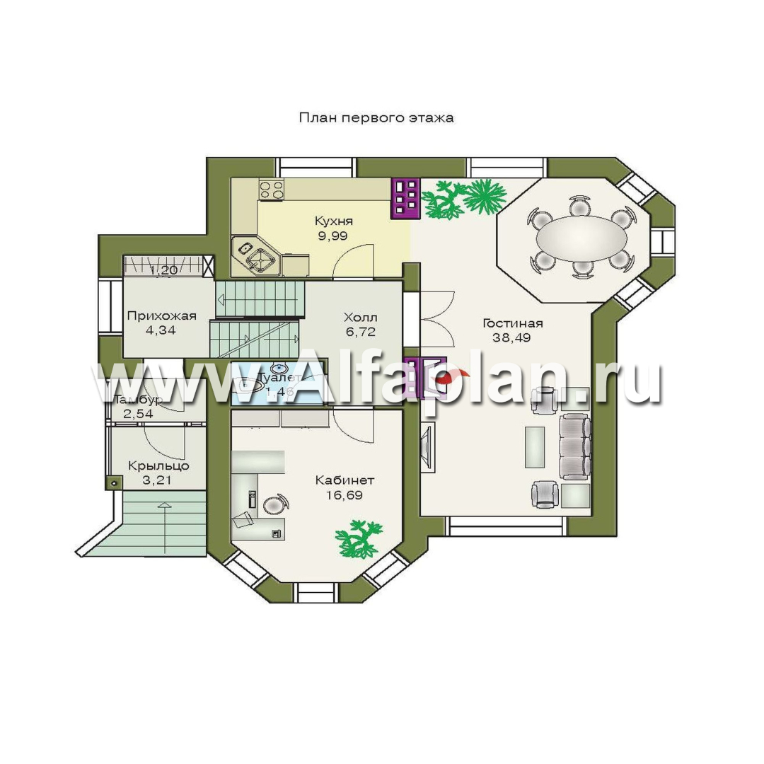 Проекты домов Альфаплан - «Корвет» - трехэтажный коттедж с двумя гаражами - план проекта №2
