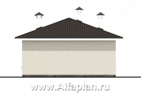 Проекты домов Альфаплан - «Мелета» - уютный одноэтажный дом с двумя спальнями - превью фасада №4