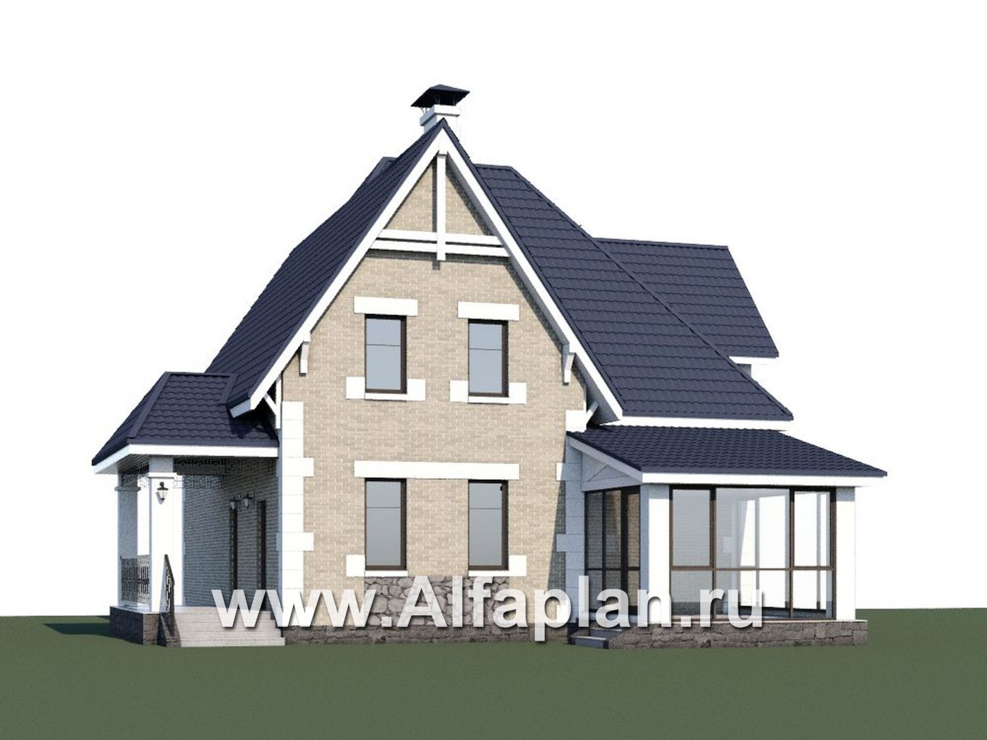 Проекты домов Альфаплан - «Золушка» - удобный и комфортный мансардный дом - дополнительное изображение №1