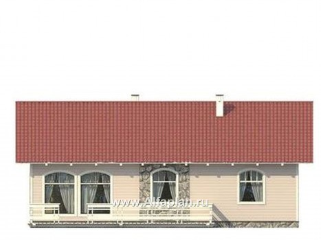 Проекты домов Альфаплан - Небольшой каркасный дом для семейного отдыха - превью фасада №3