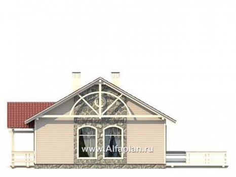 Проекты домов Альфаплан - Небольшой каркасный дом для семейного отдыха - превью фасада №4