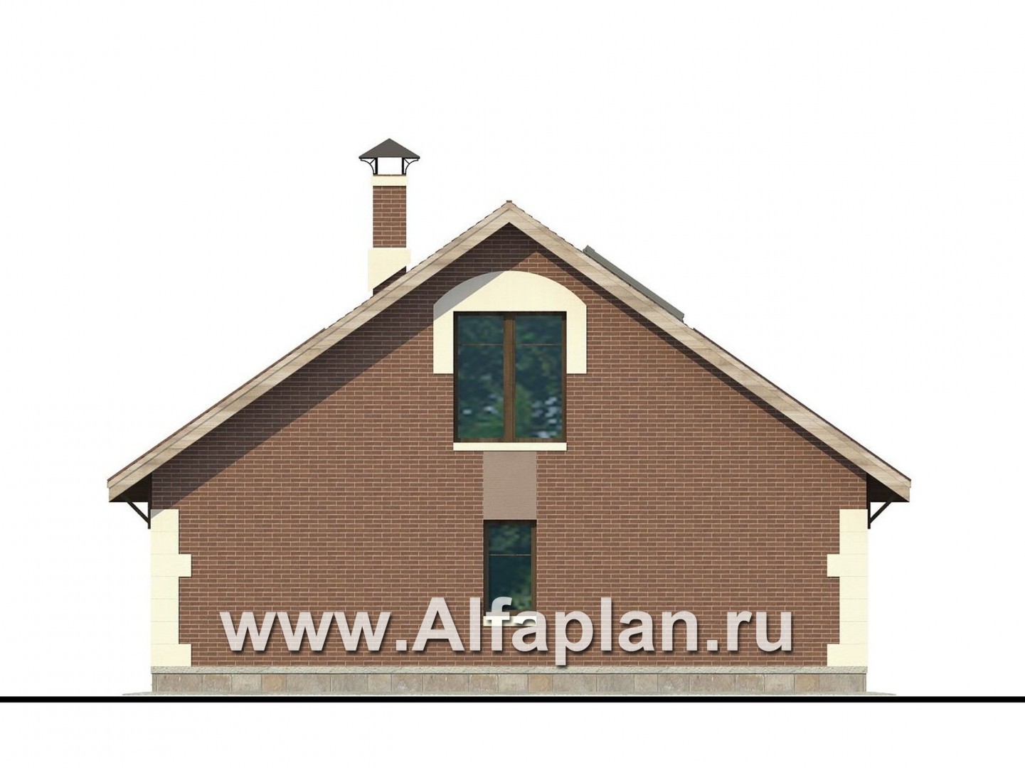 Проекты домов Альфаплан - Баня с террасой и студией в мансарде - изображение фасада №4