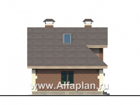 Проекты домов Альфаплан - Баня с террасой и студией в мансарде - превью фасада №3